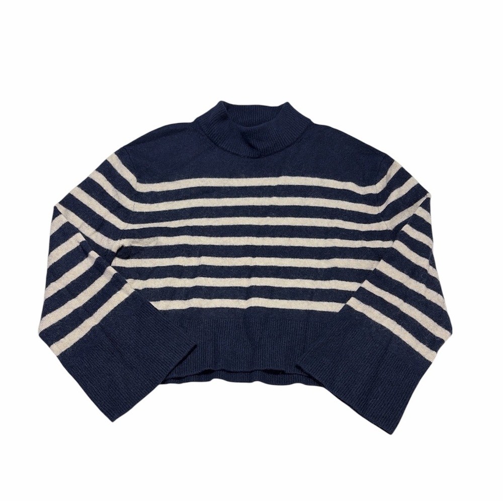 J.Crew Chunky Crewneck Sweater in Supersoft Yarn L Coastal Preppy Wool Stripes